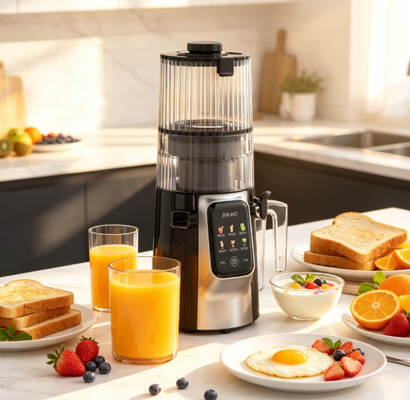 عصارة ذكية Fresh Smart HJ102D متعددة الوظائف ببطء - الرفيق الأمثل للصحة مع 6 أوضاع، فتحة واسعة 135 مم، ضغط بارد 200 واط وتنظيف ذاتي